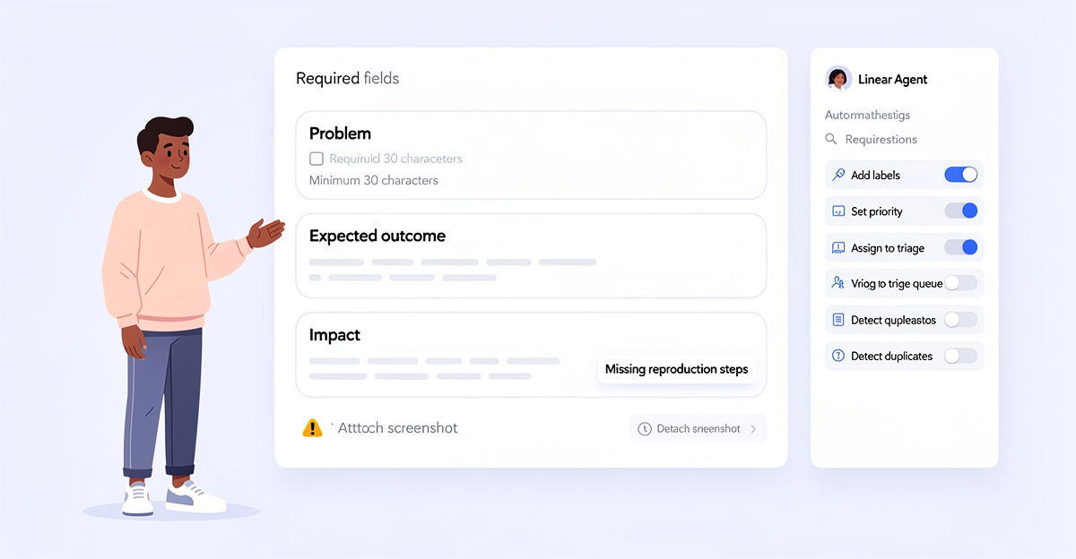 Form Templates + Automation for Linear Portals: When Your Intake Is Sloppy, Your 2‑Way Sync Becomes Garbage